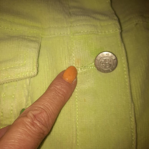 Avenue Blue Light lime green corduroy button front jacket shacket 18/20 - Picture 5 of 6